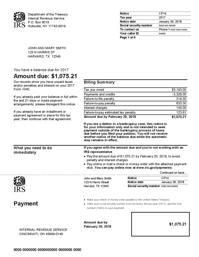 IRS Notice CP14 - Balance Due | H&R Block