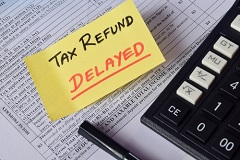 tax refund delay on post it